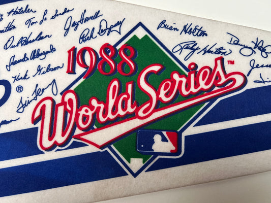 1988 Dodgers NL Champions & World Series Vintage Felt Pennant