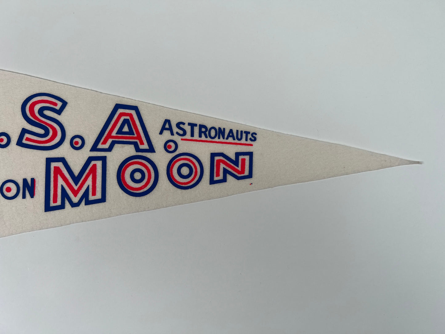 1969 Vintage Apollo 11 “USA #1 on Moon” Astronaut Pennant – Moon Landing Souvenir Felt Banner