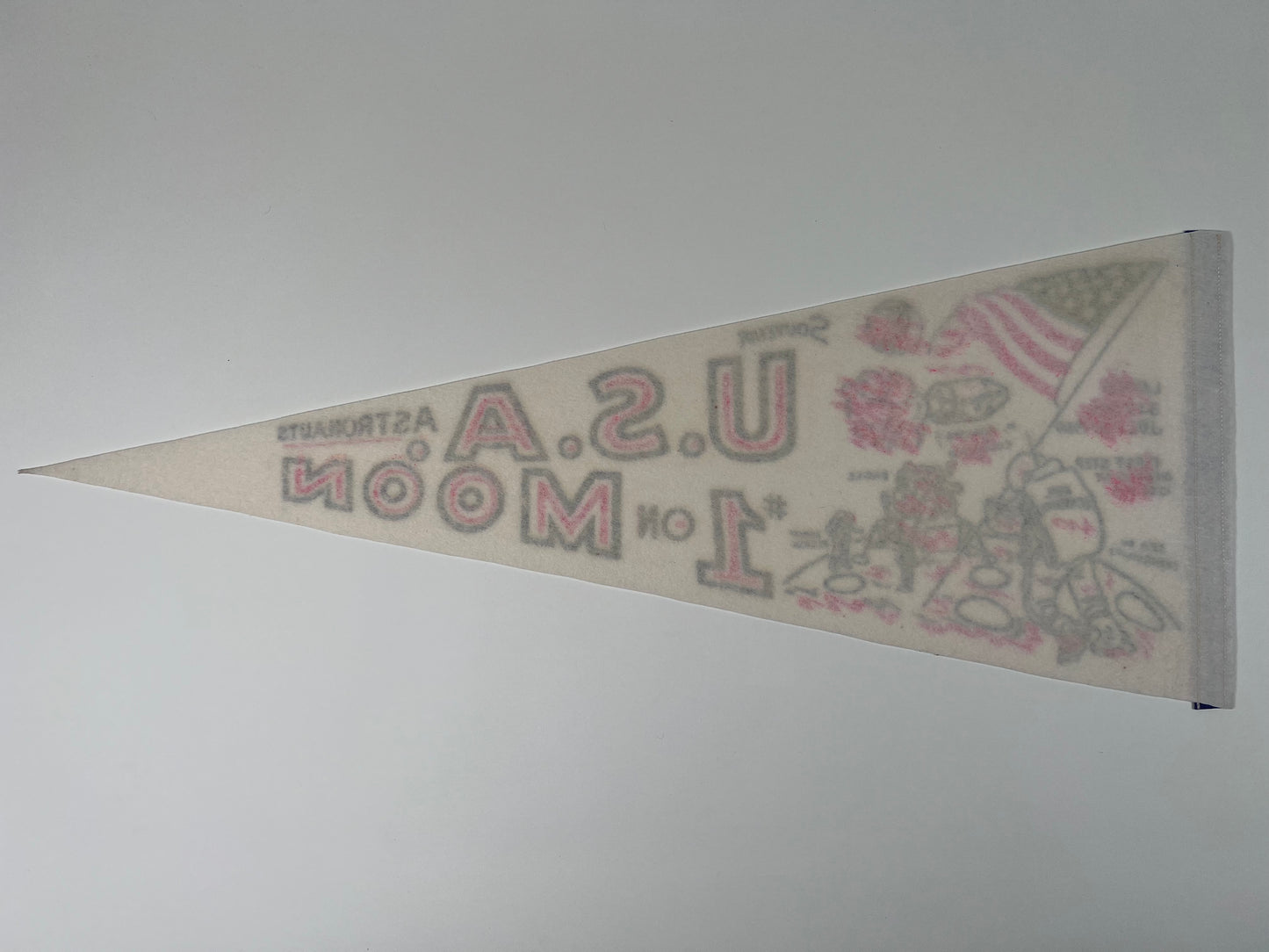 1969 Vintage Apollo 11 “USA #1 on Moon” Astronaut Pennant – Moon Landing Souvenir Felt Banner