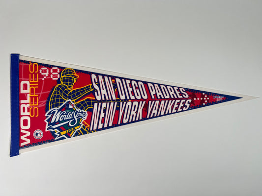 Vintage 1998 Padres vs. Yankees World Series Felt Pennant – Excellent Condition