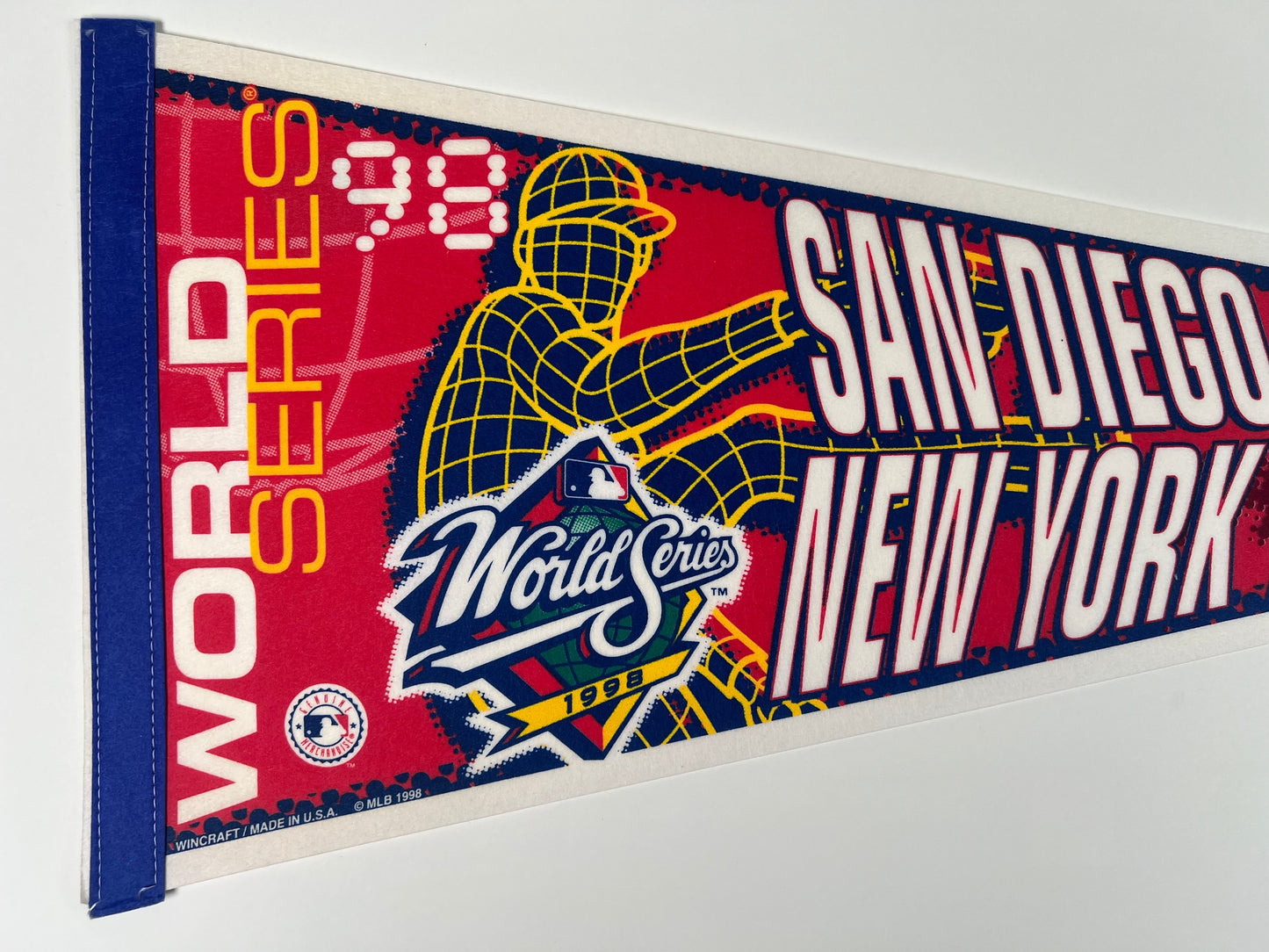 Vintage 1998 Padres vs. Yankees World Series Felt Pennant – Excellent Condition