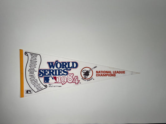 Vintage 1984 Padres NL Champions & World Series Felt Pennant – Excellent Condition