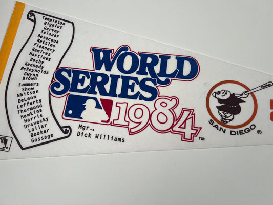 Vintage 1984 Padres NL Champions & World Series Felt Pennant – Excellent Condition